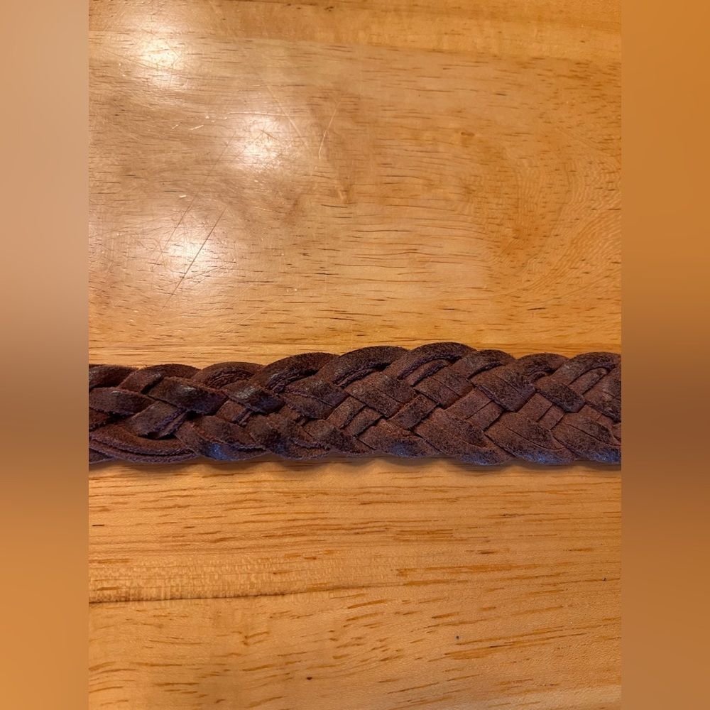 Women's Braided Leather Belt - Brown Unisex 38 inch full boho coastal cowgirl - Picture 9 of 16
